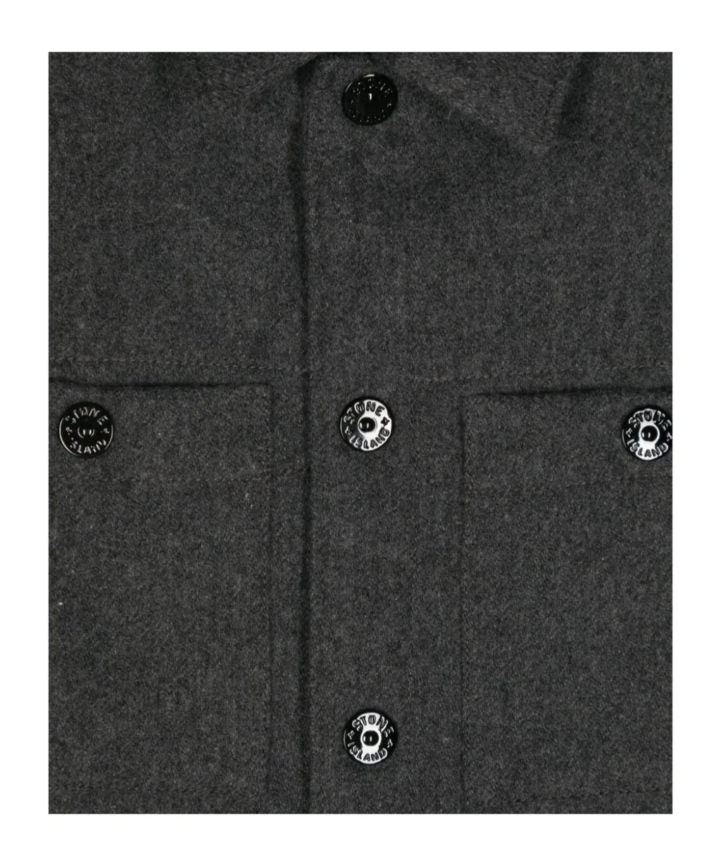 Stone Island Junior Compass-Badge Curved Hem Overshirt