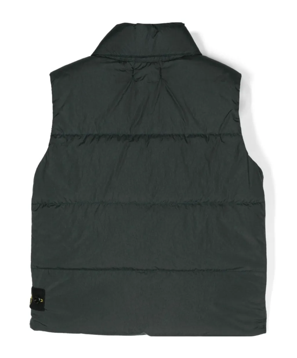 Stone Island Junior Compass-Badge Zip-Up Padded Vest
