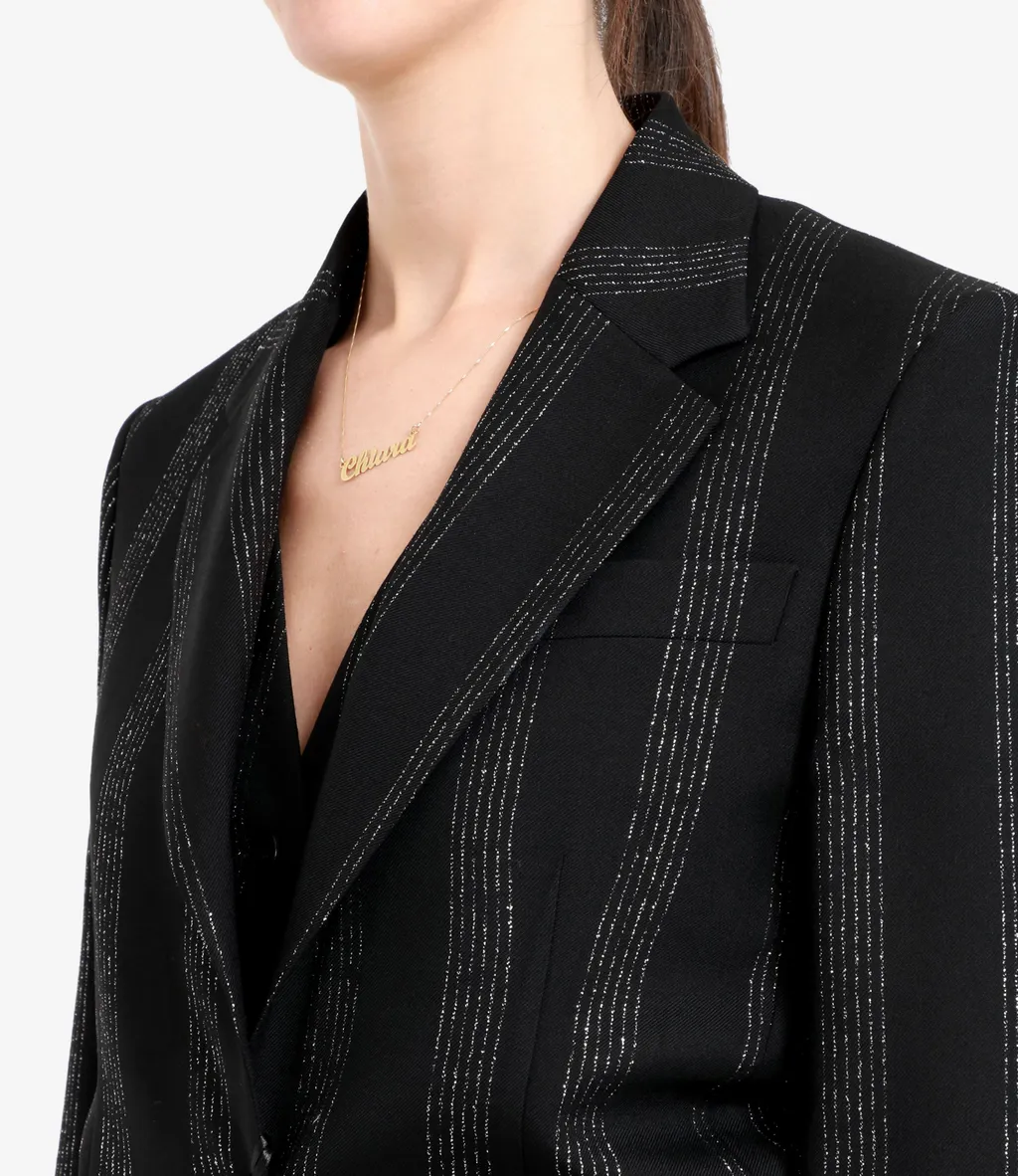Striped Single-Breasted Blazer