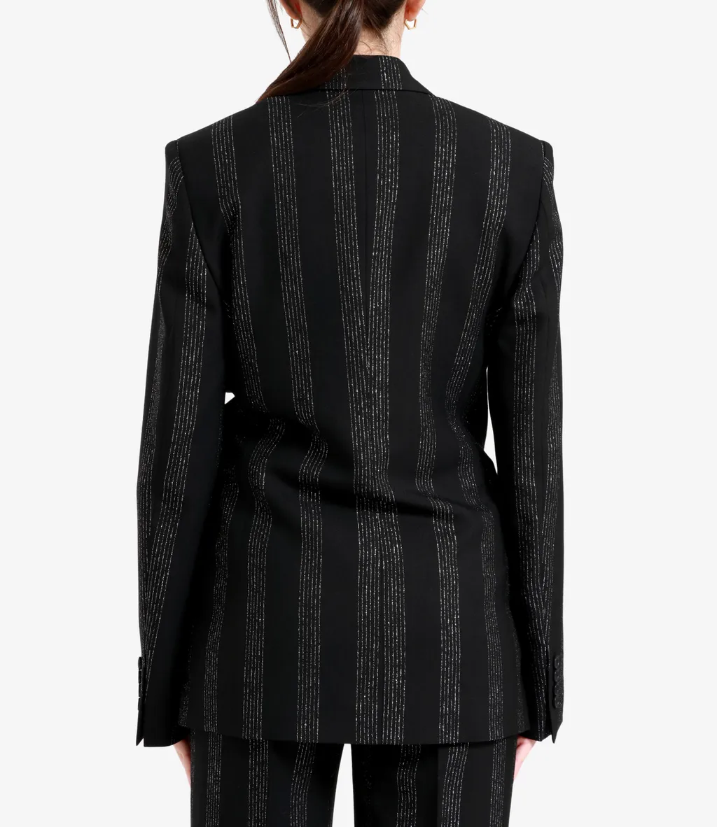 Striped Single-Breasted Blazer