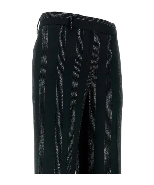 Striped Wide-Leg Trousers