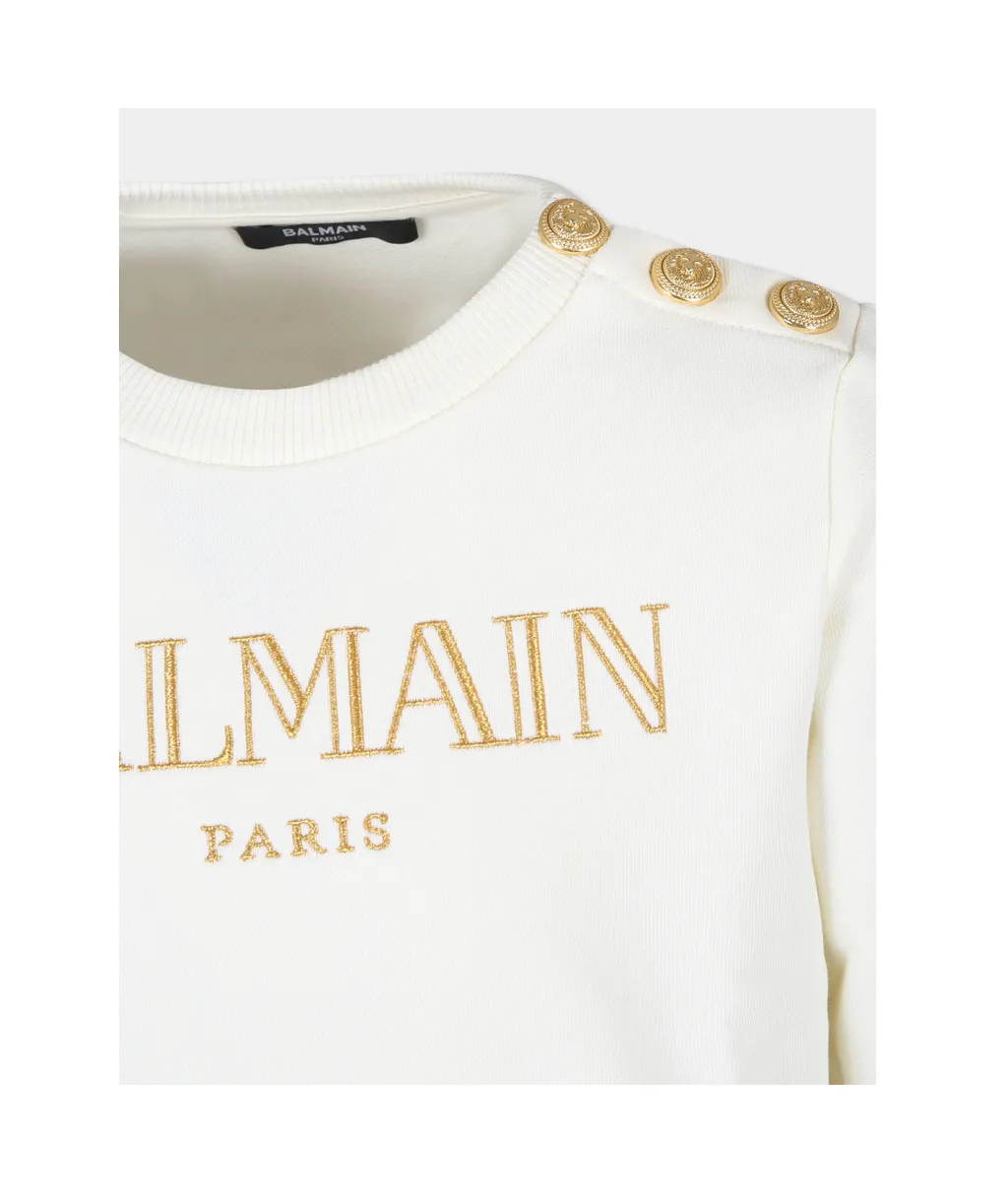 Balmain Kids Logo Embroidered Jersey Sweatshirt