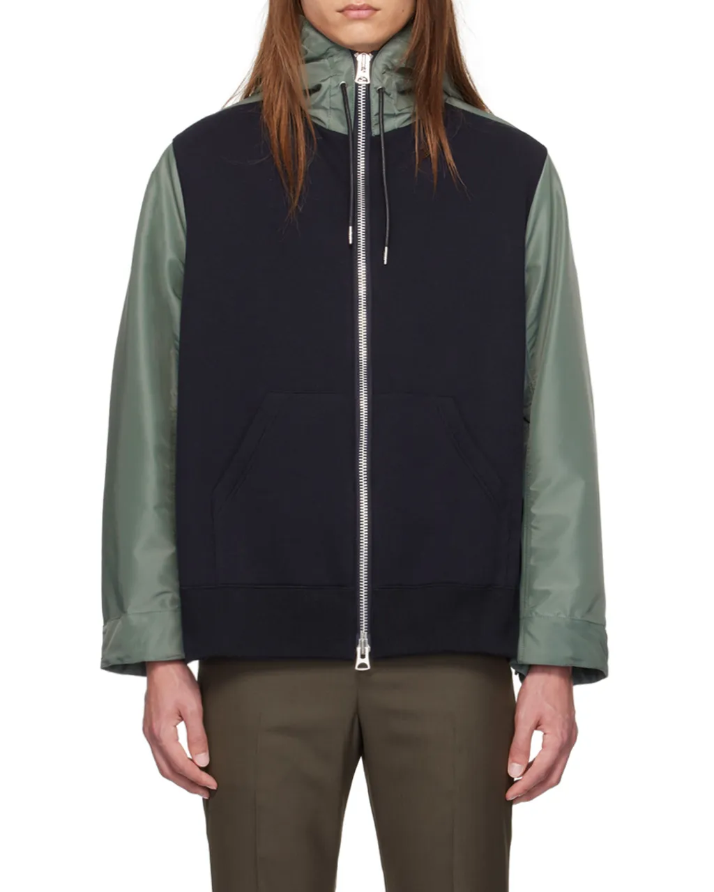 Sacai Drop Shoulder Drawstring Twill Hoodie