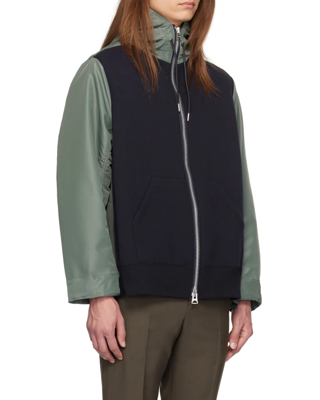 Sacai Drop Shoulder Drawstring Twill Hoodie