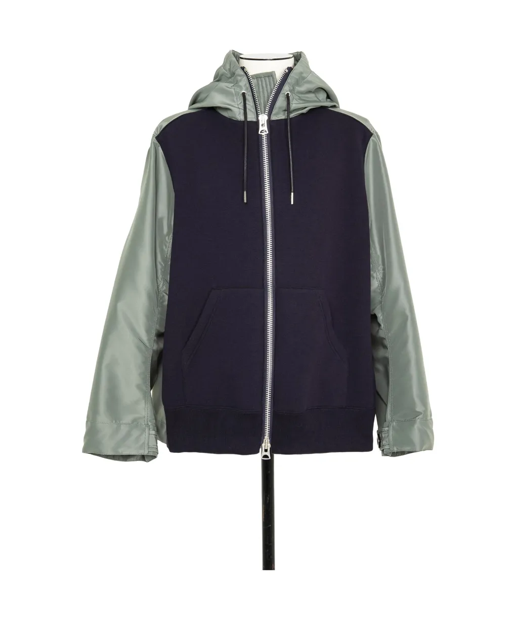 Sacai Drop Shoulder Drawstring Twill Hoodie