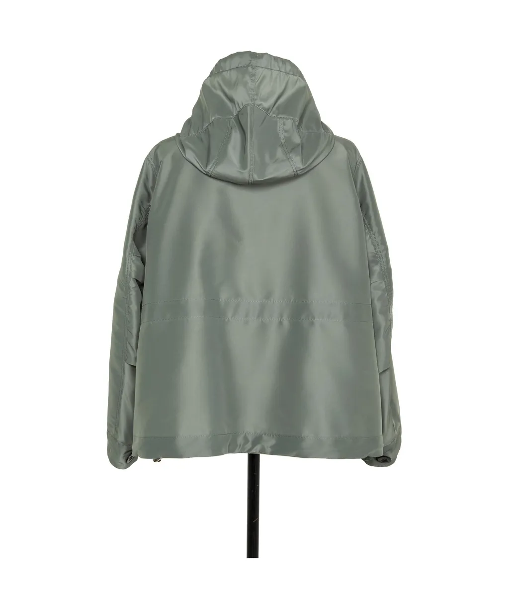 Sacai Drop Shoulder Drawstring Twill Hoodie