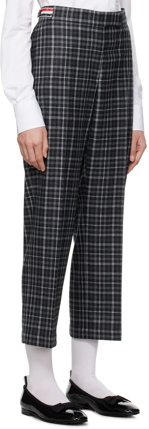 Plaid-Check Tailored Trousers