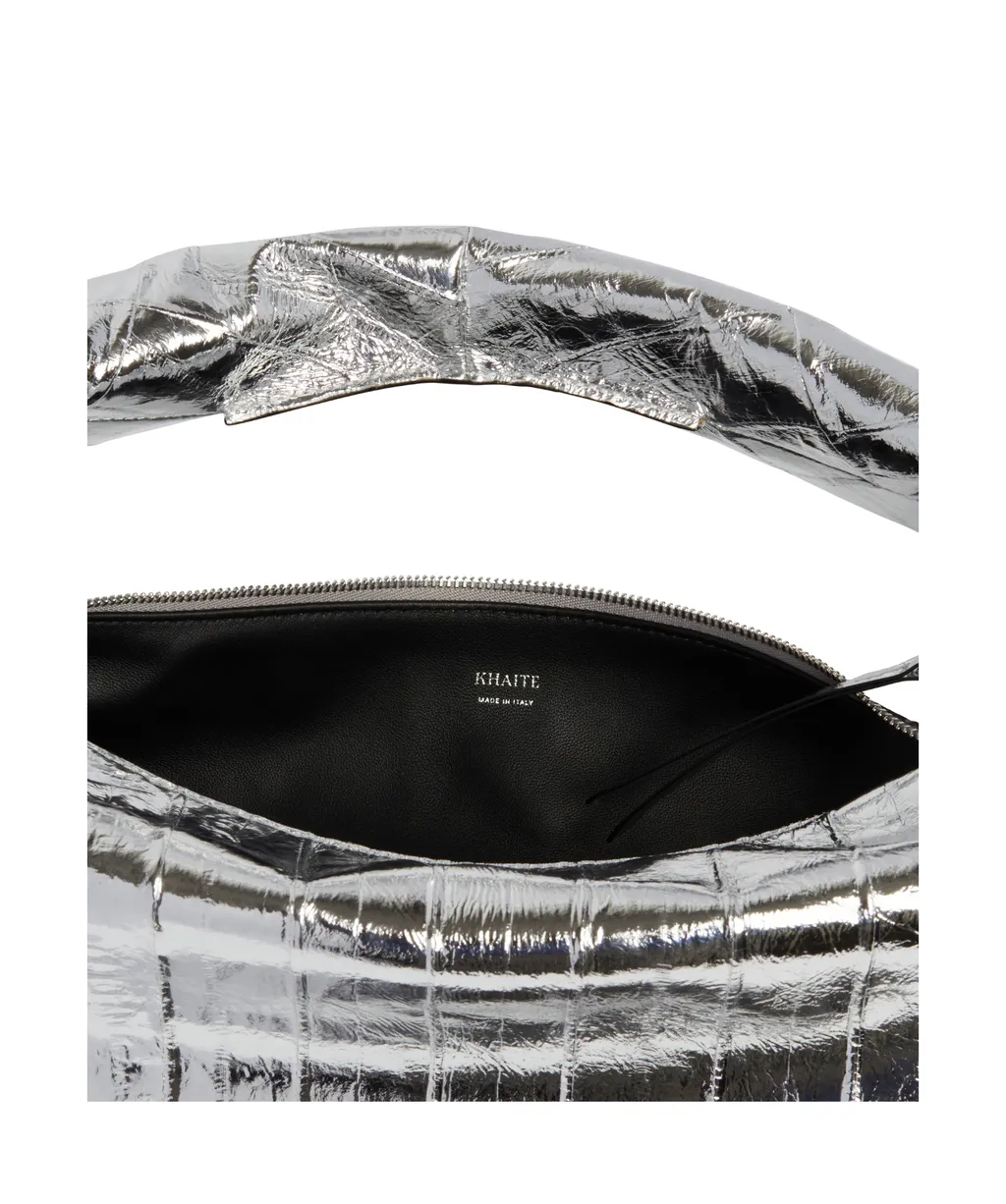 Khaite Olivia Metallic Effect Zipped Tote Bag