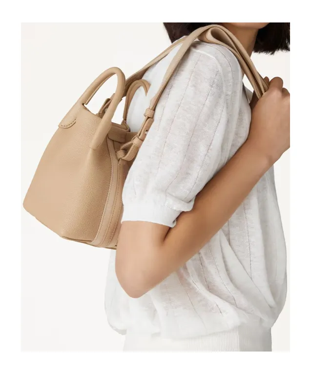Micro Bale Leather Tote Bag