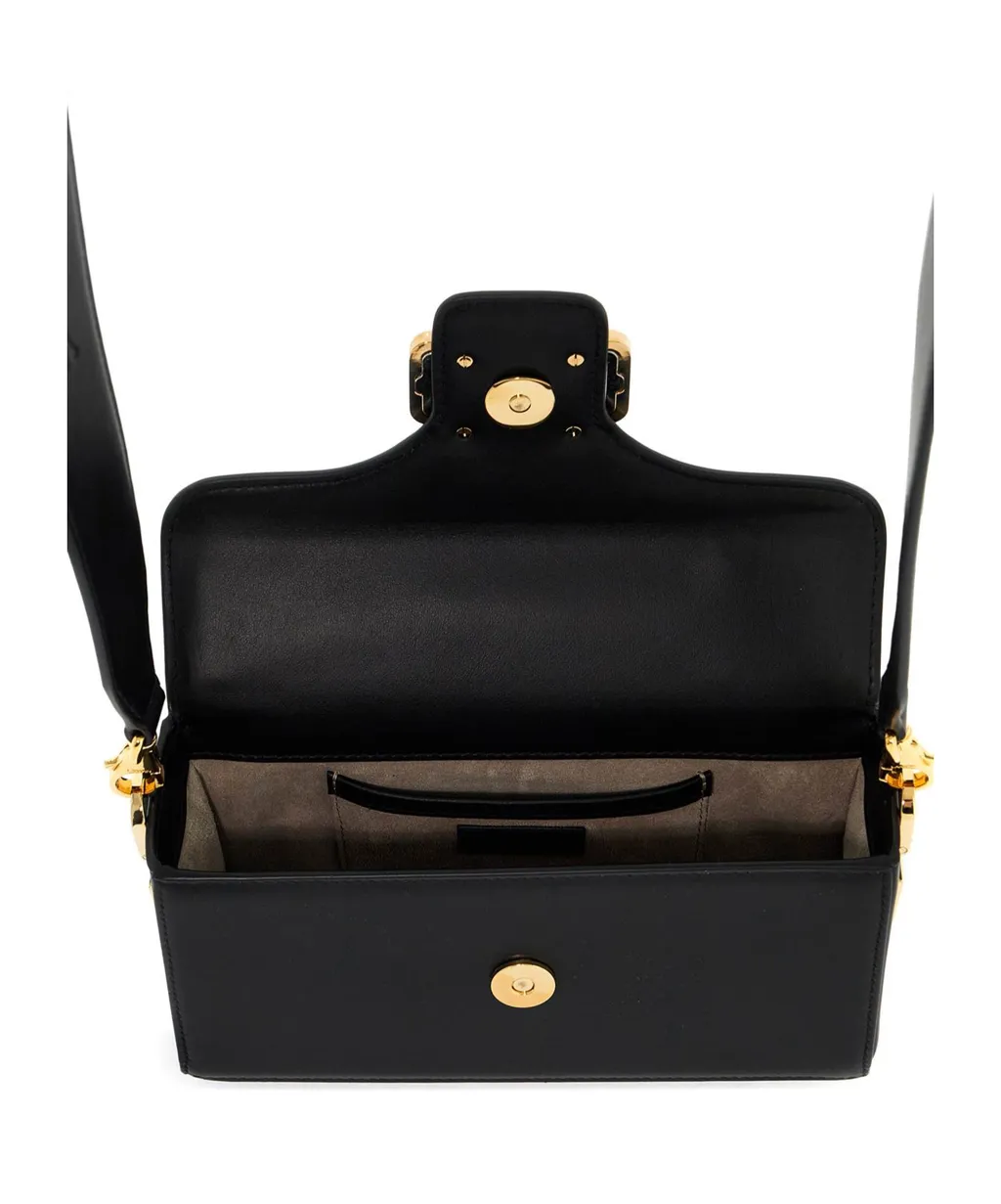 Lanvin Logo Plaque Foldover Top Crossbody Bag