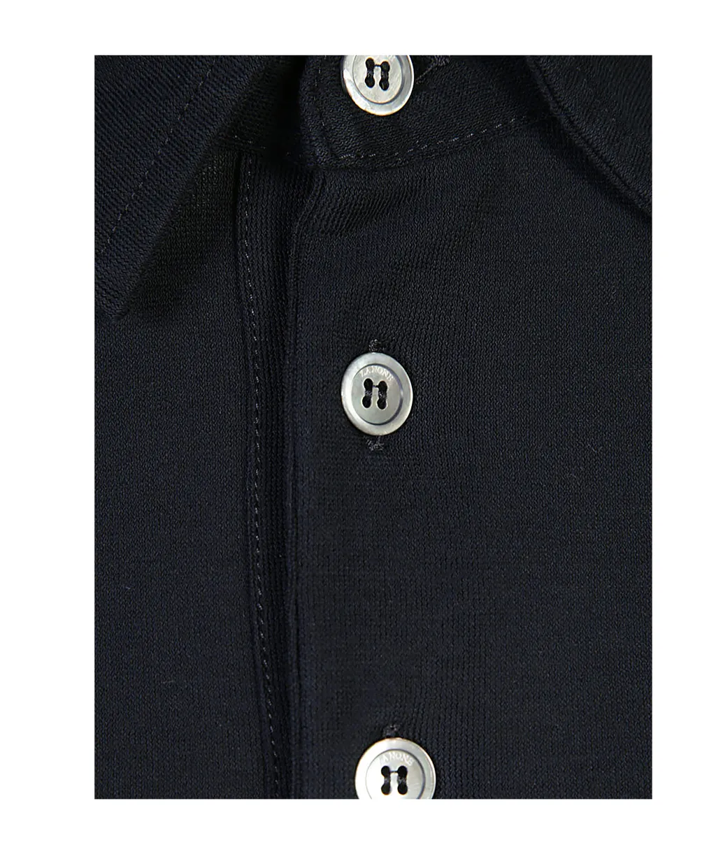 Zanone Crepe Long Sleeve Polo Shirt