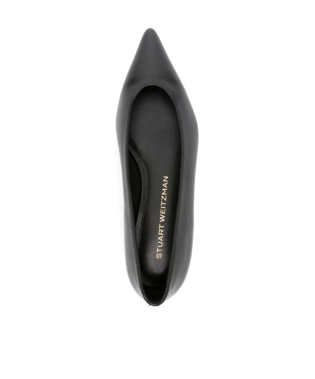 Pointed-Toe Leather Ballerinas