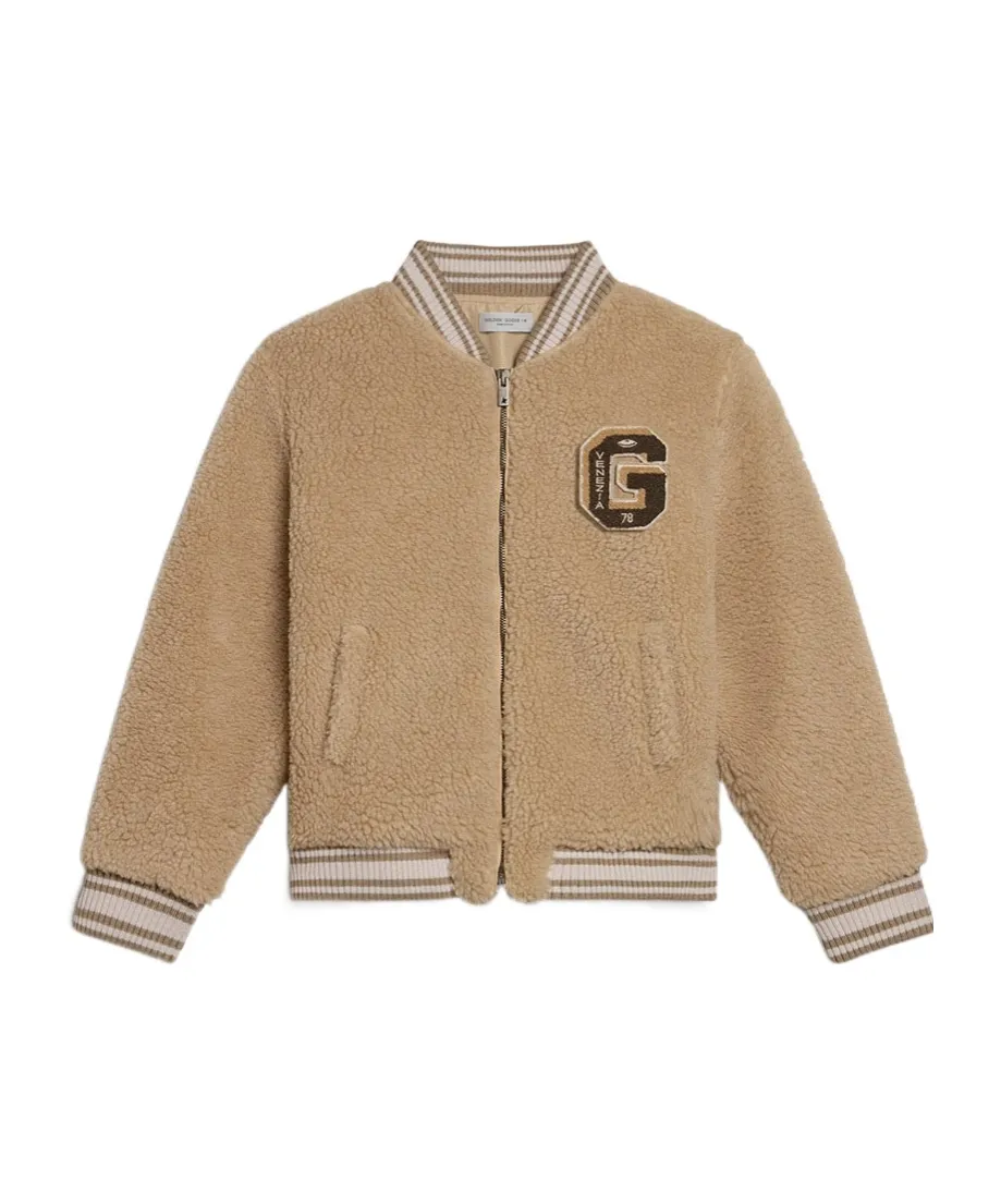 Golden Goose Kids Logo Patch Zipped Bomber Jacket