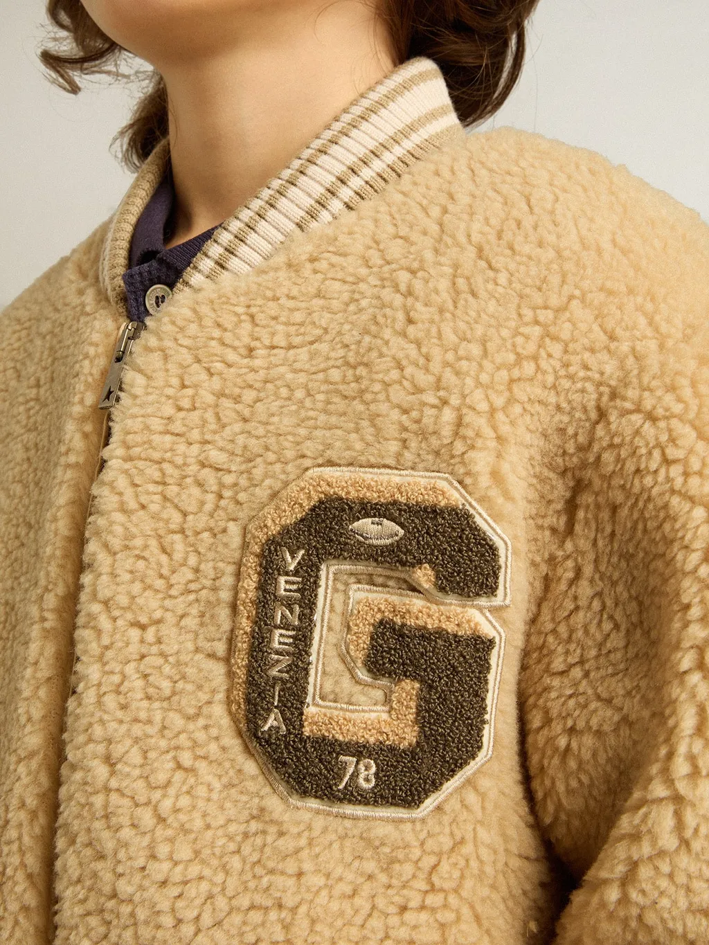 Golden Goose Kids Logo Patch Zipped Bomber Jacket
