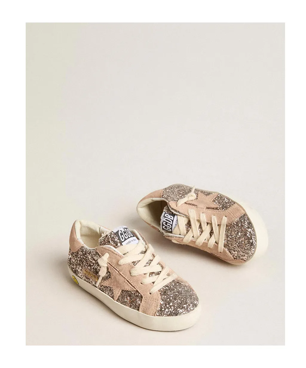 Golden Goose Kids Super Star Glitter Embellished Sneakers