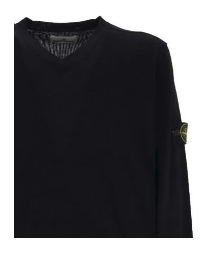 Stone Island V-Neck Ribbed Jumper