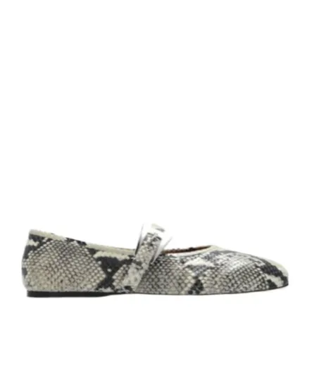 Paris Texas Sveva Embossed Buckle Ballet Flat Shoes