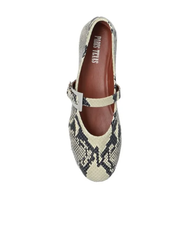 Paris Texas Sveva Embossed Buckle Ballet Flat Shoes
