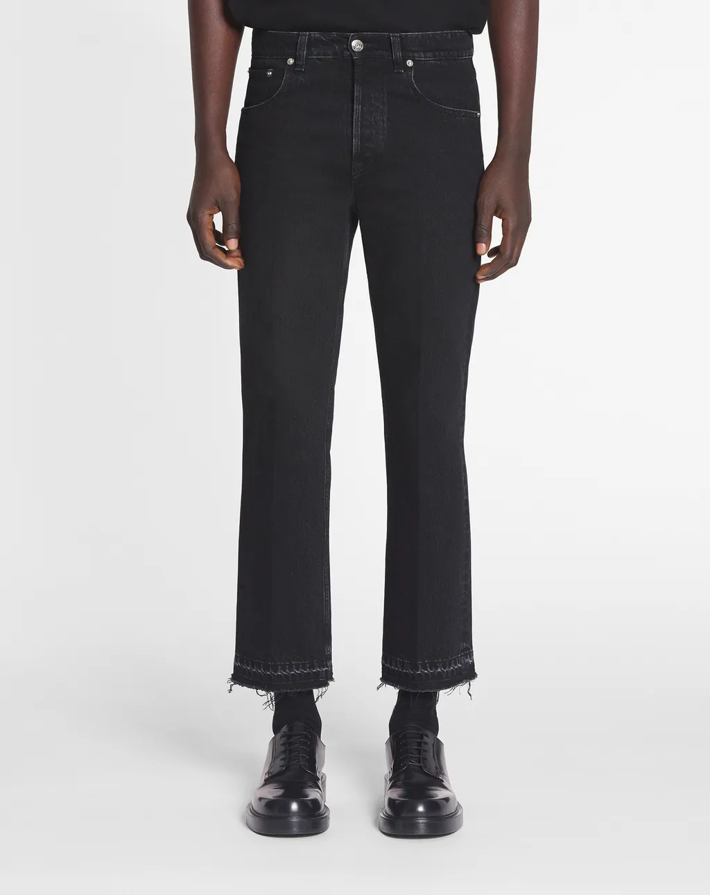 Lanvin Logo Patch Straight Leg Jeans