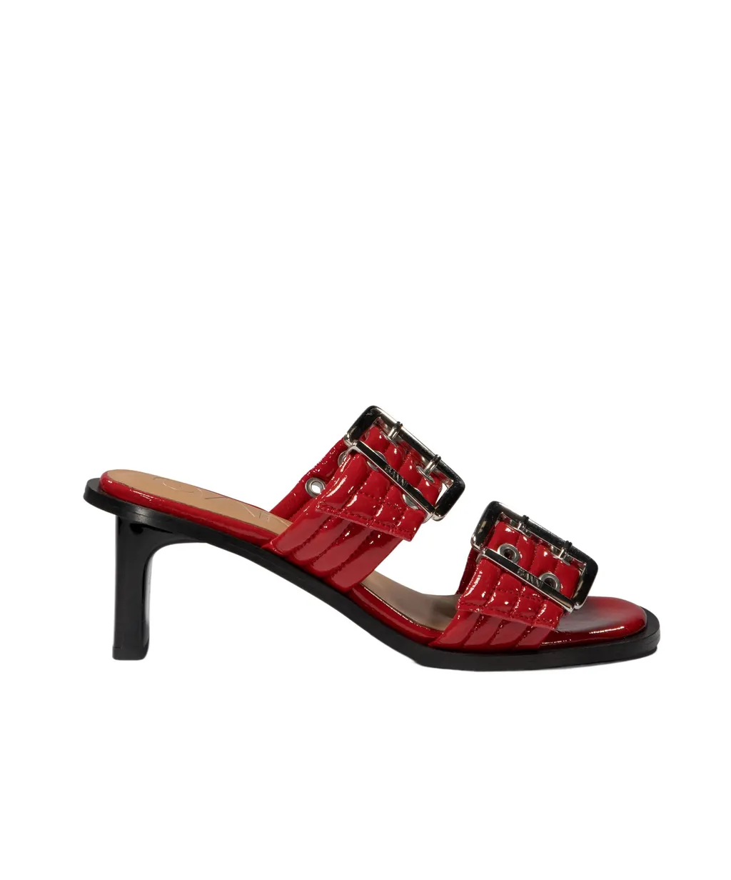 Ganni Eyelet Detailed Buckled Mules