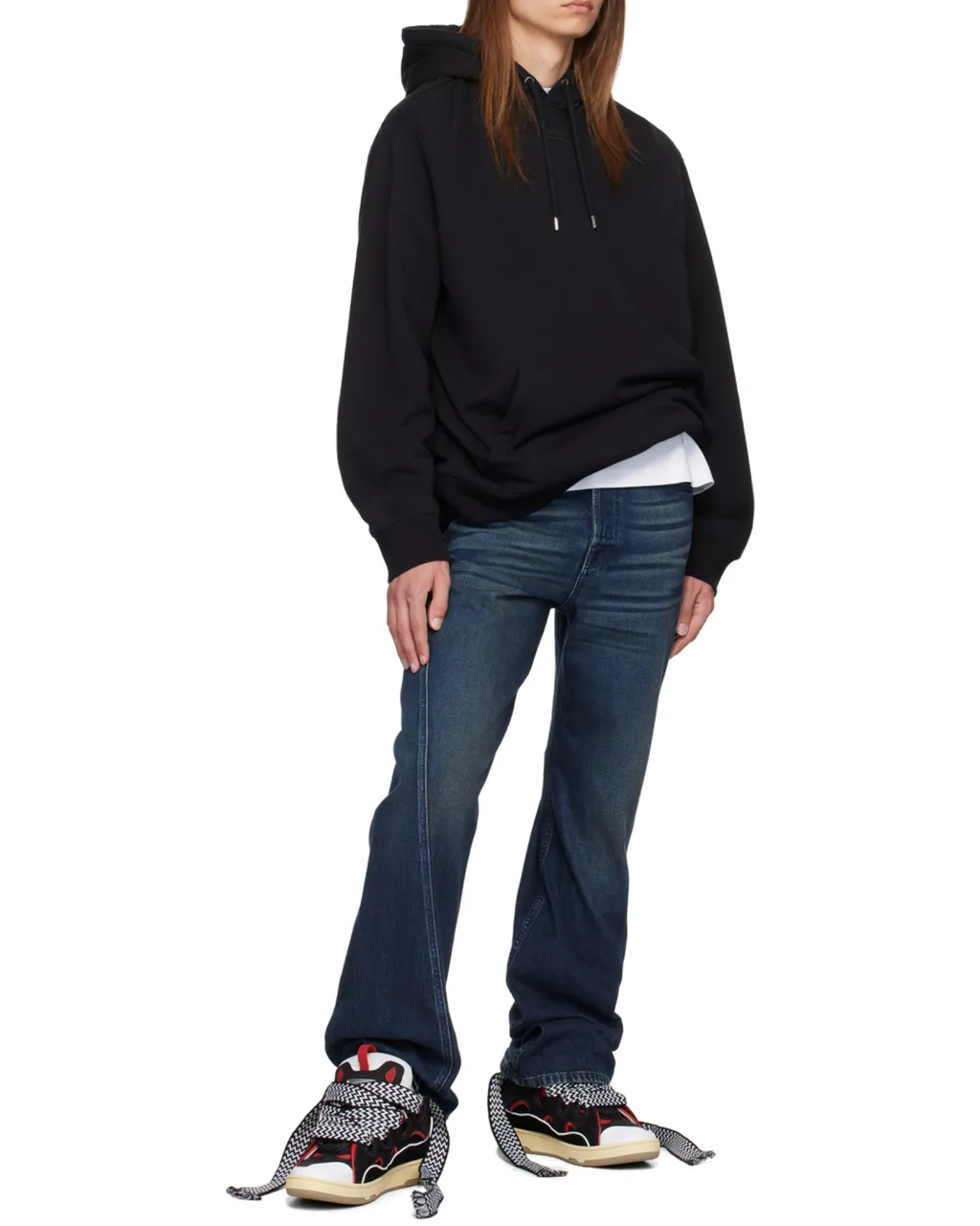 Lanvin Logo-Embroidered Drawstring Hoodie