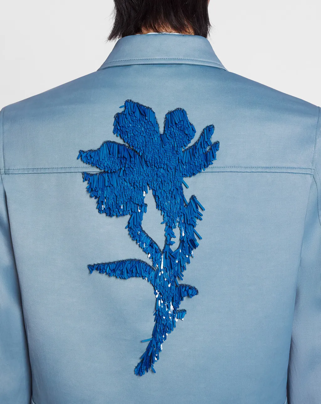 Floral Embroidery Zipper Jacket