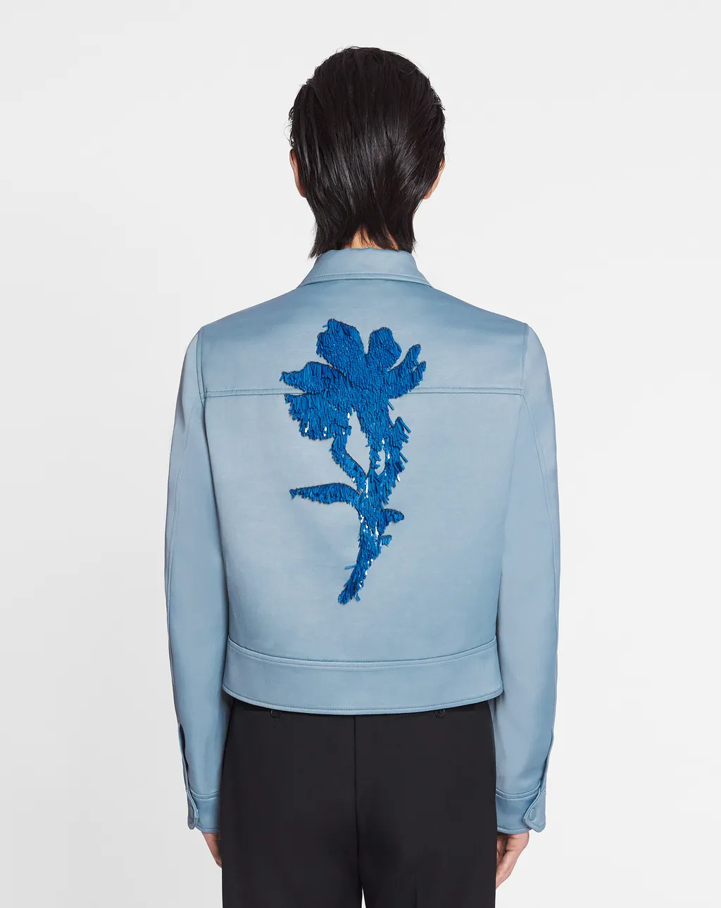 Floral Embroidery Zipper Jacket