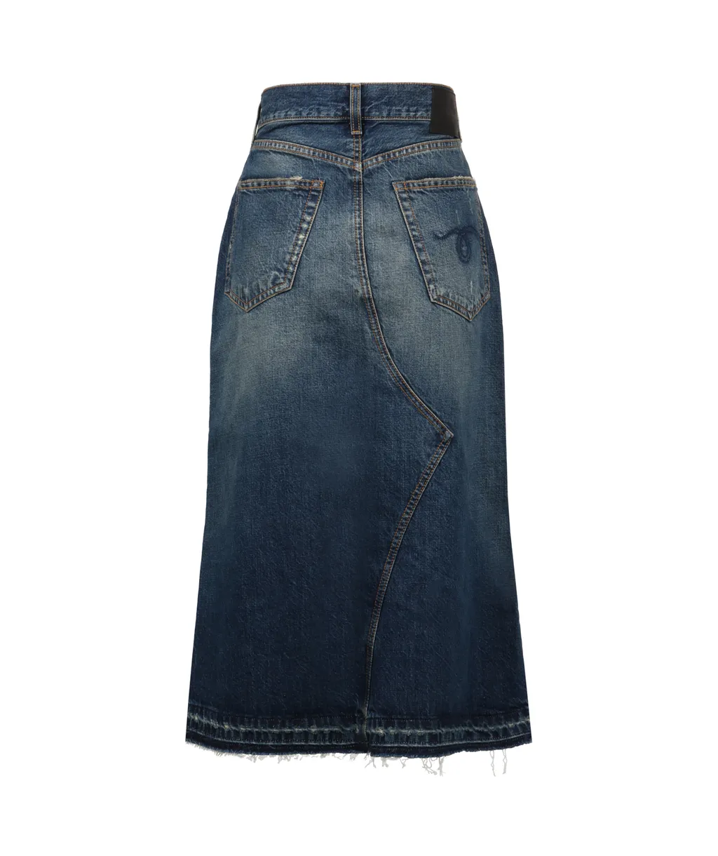 R13 Denim Midi Skirt