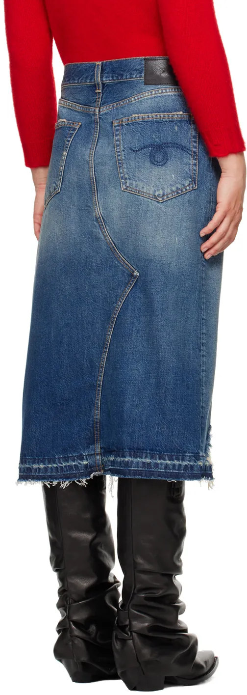 R13 Denim Midi Skirt
