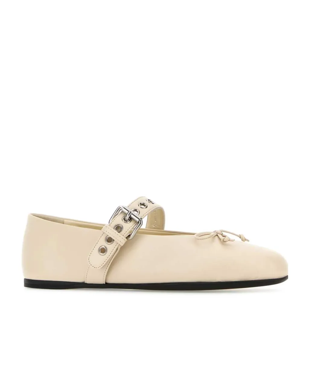 Miu Miu Bow-Detailed Ballerina Shoes
