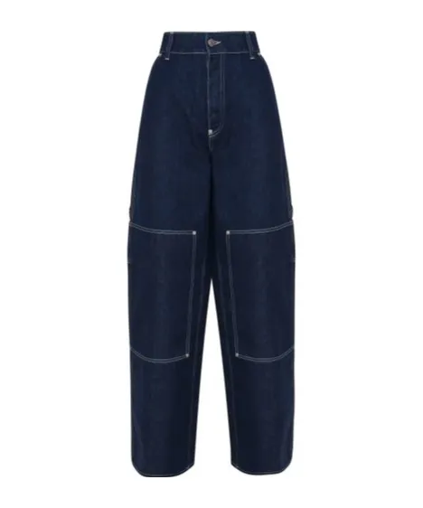 Stella Mccartney Logo Detailed Wide-Leg Jeans