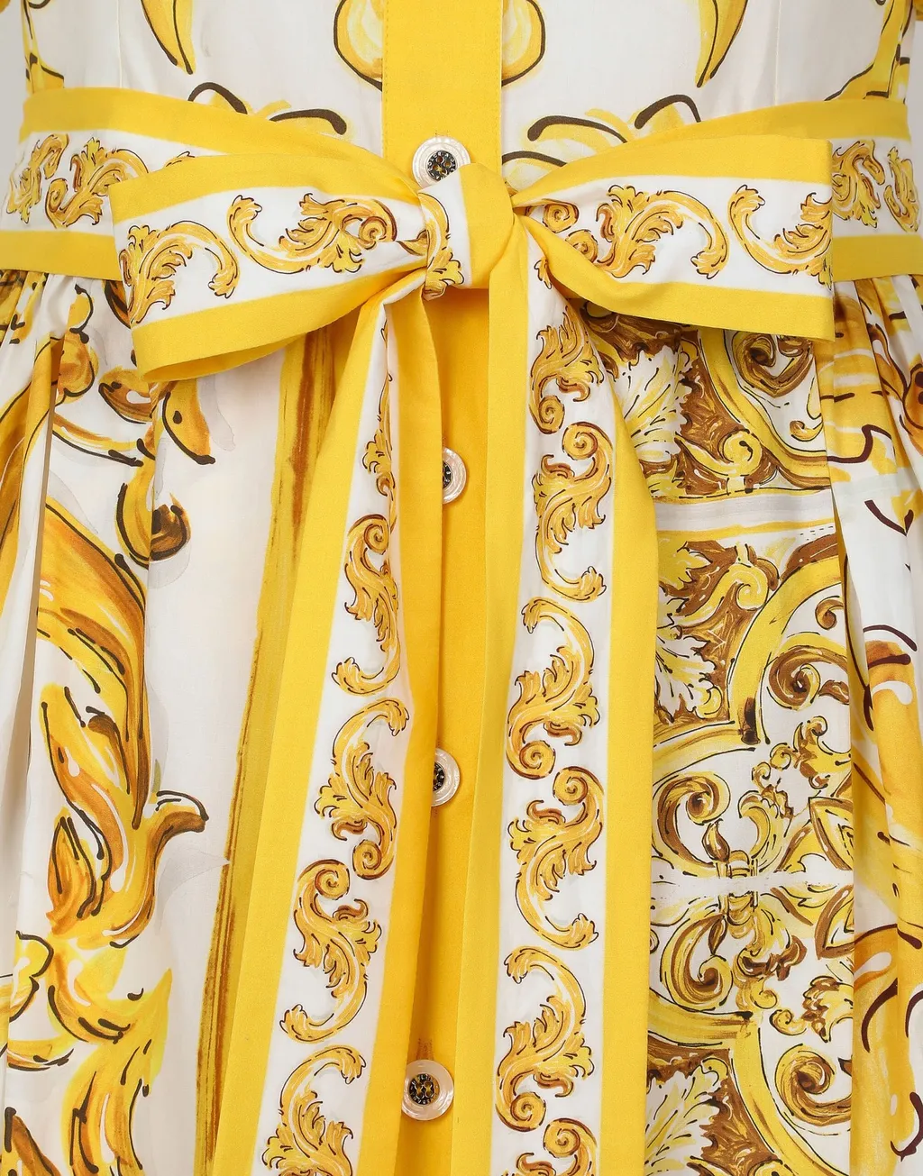 Dolce & Gabbana Majolica Printed Poplin Midi Shirt Dress