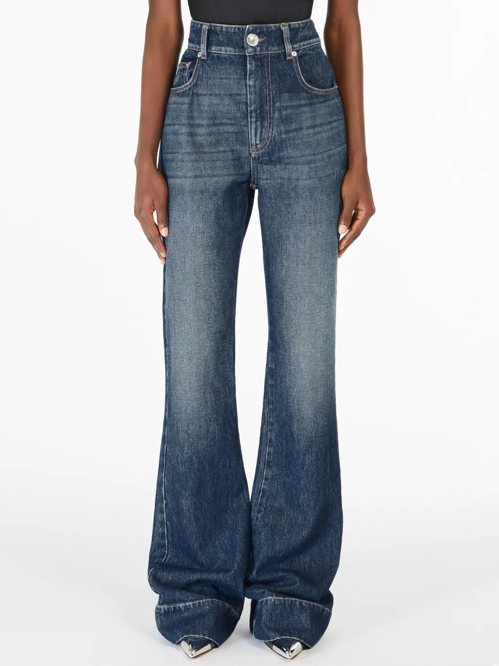 Sportmax	Logo Patch Flared Jeans