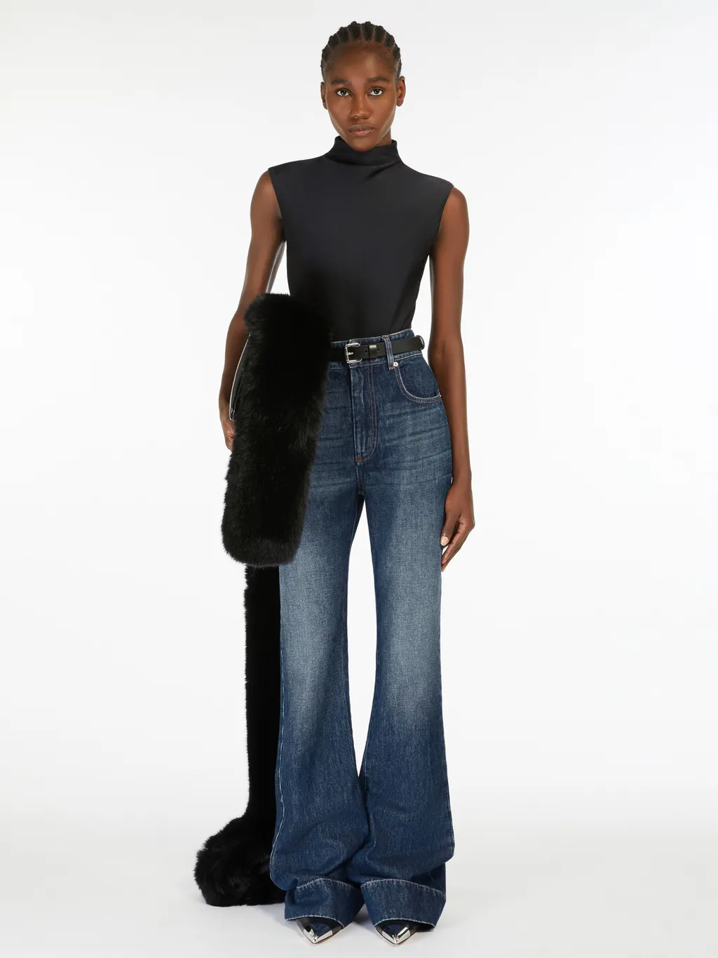 Sportmax	Logo Patch Flared Jeans