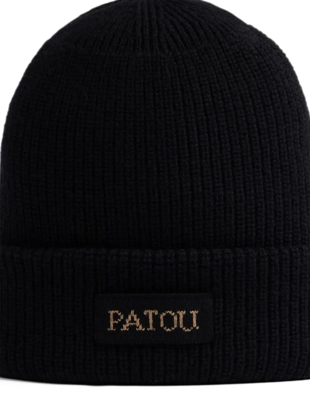 Patou Logo Embroidered Turn-Up Brim Beanie