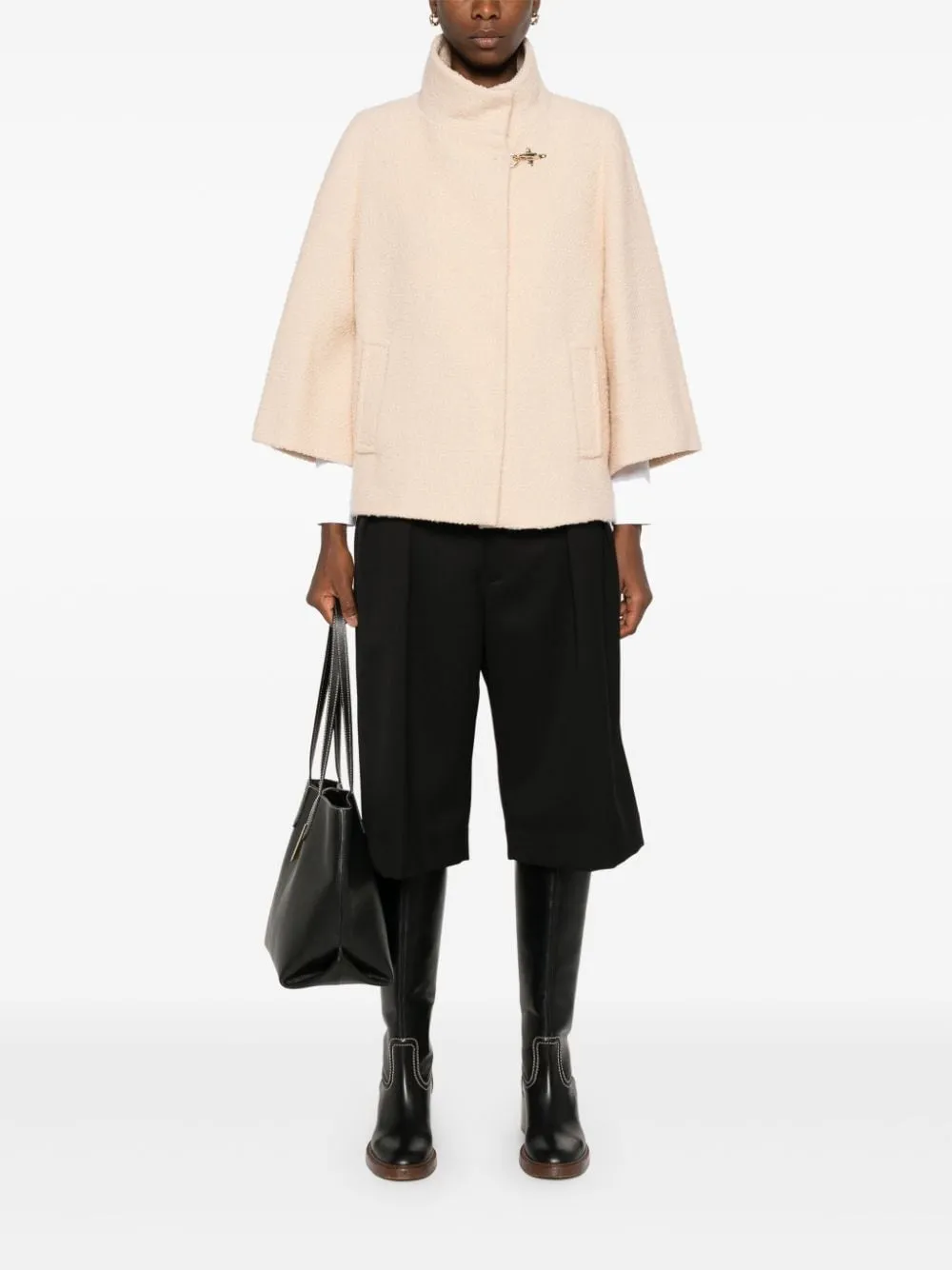 Fay Long-Sleeved Blend Cape
