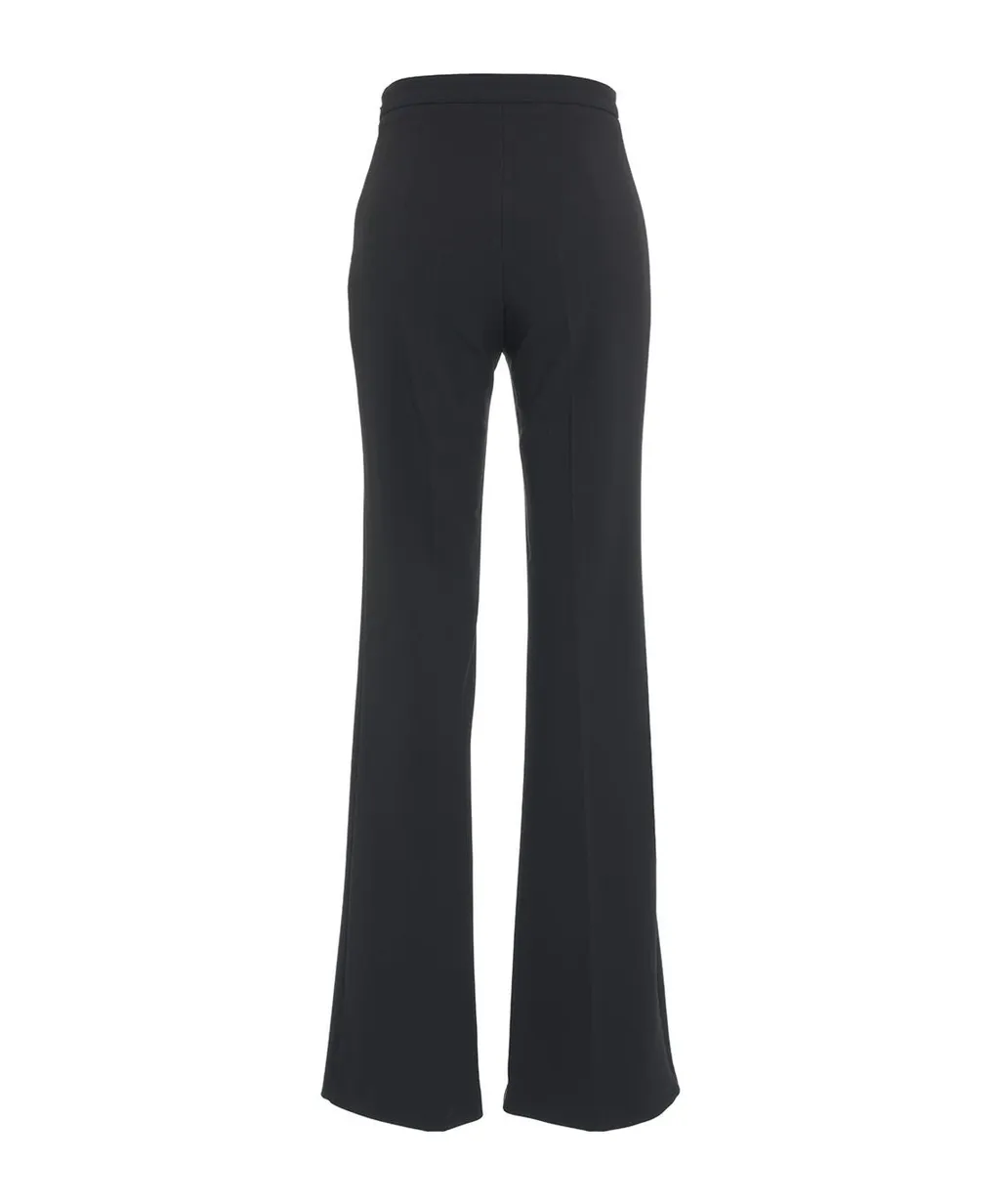 Elisabetta Franchi Logo Rivet Stretch Crepe Palazzo Trousers