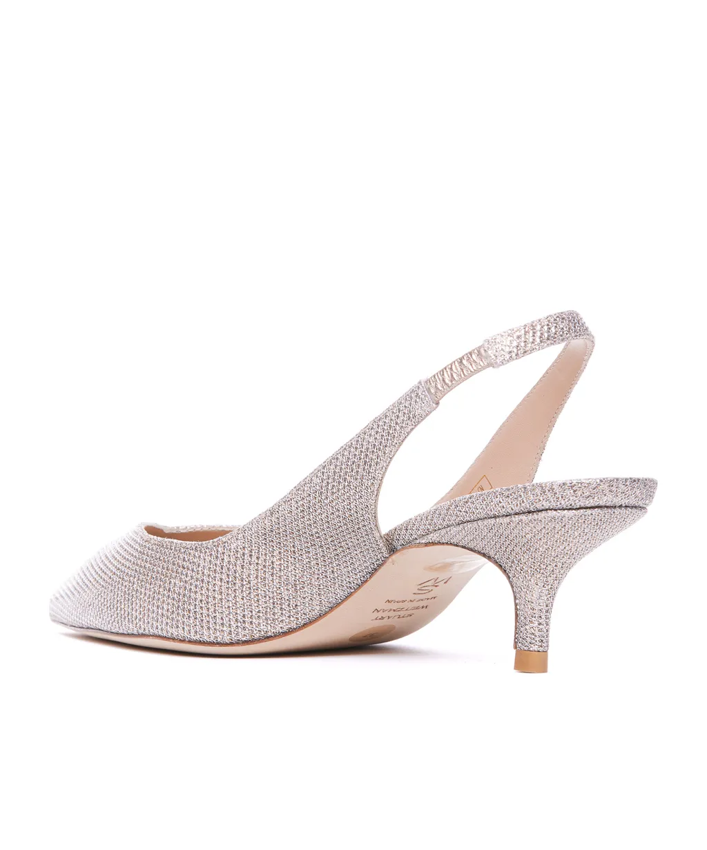 Stuart Weitzman Glitter Detailed Slingback Pumps