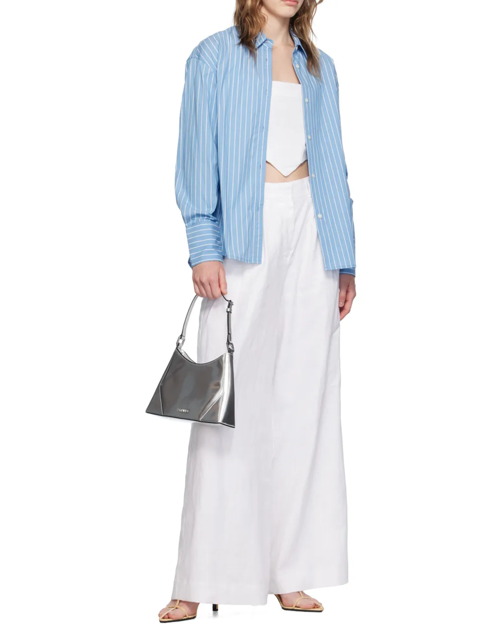Staud Linda Metallic Zipped Shoulder Bag