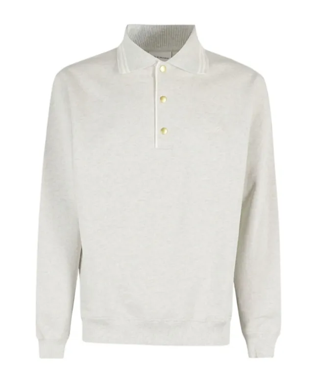 Polo-Neck Cotton Sweatshirt