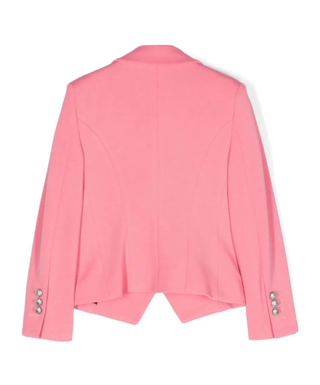 Coin-Engraved Double-Breasted Blazer