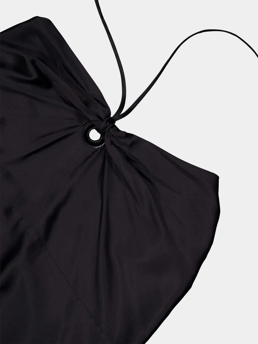 Salvatore Ferragamo Halterneck Asymmetric Satin Dress