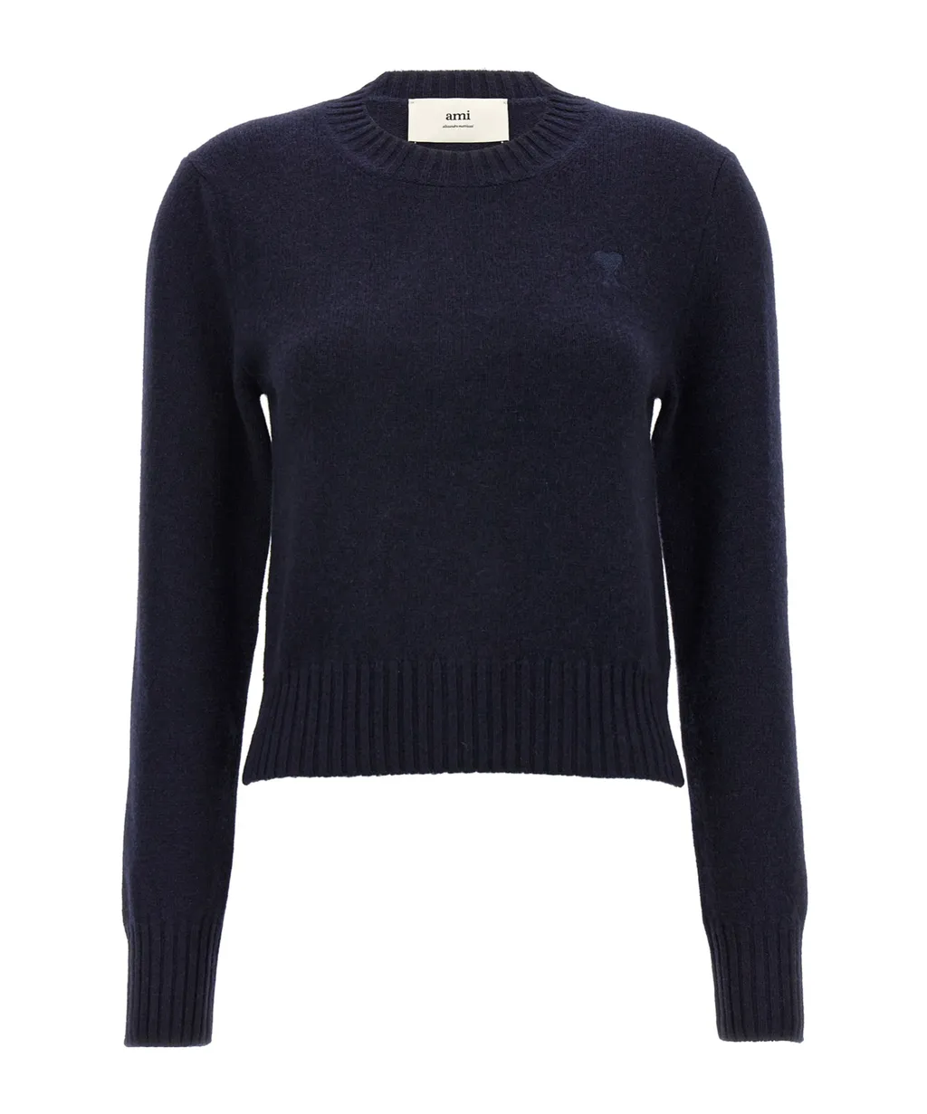 Ami Long Sleeved Crewneck Knitted Jumper