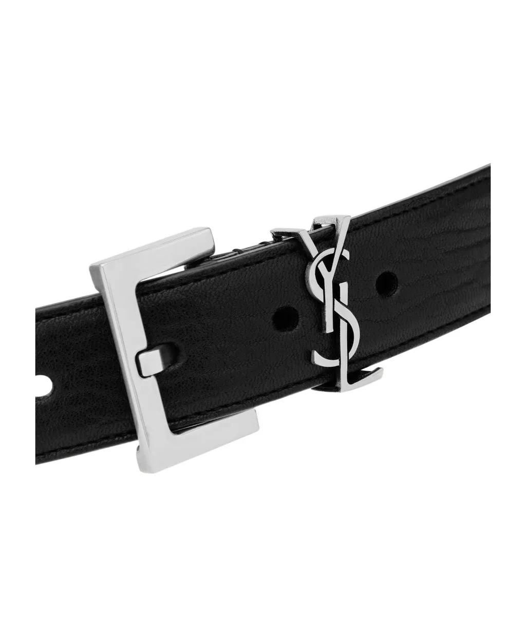 Saint Laurent Cassandre Logo Plaque Belt