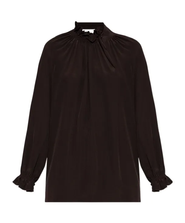 Draped Silk Blouse