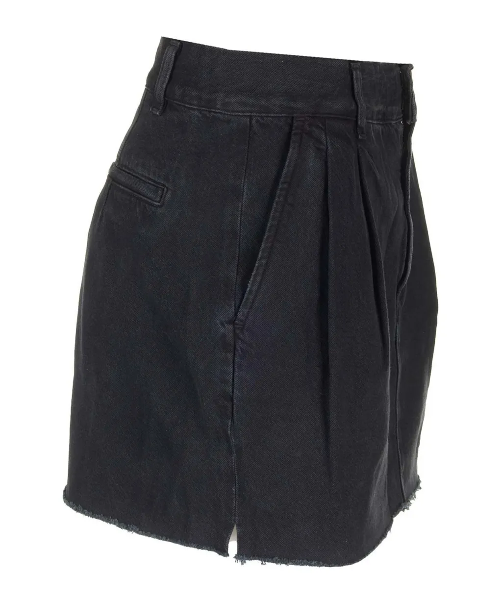 Belt-Loop Denim Skirt