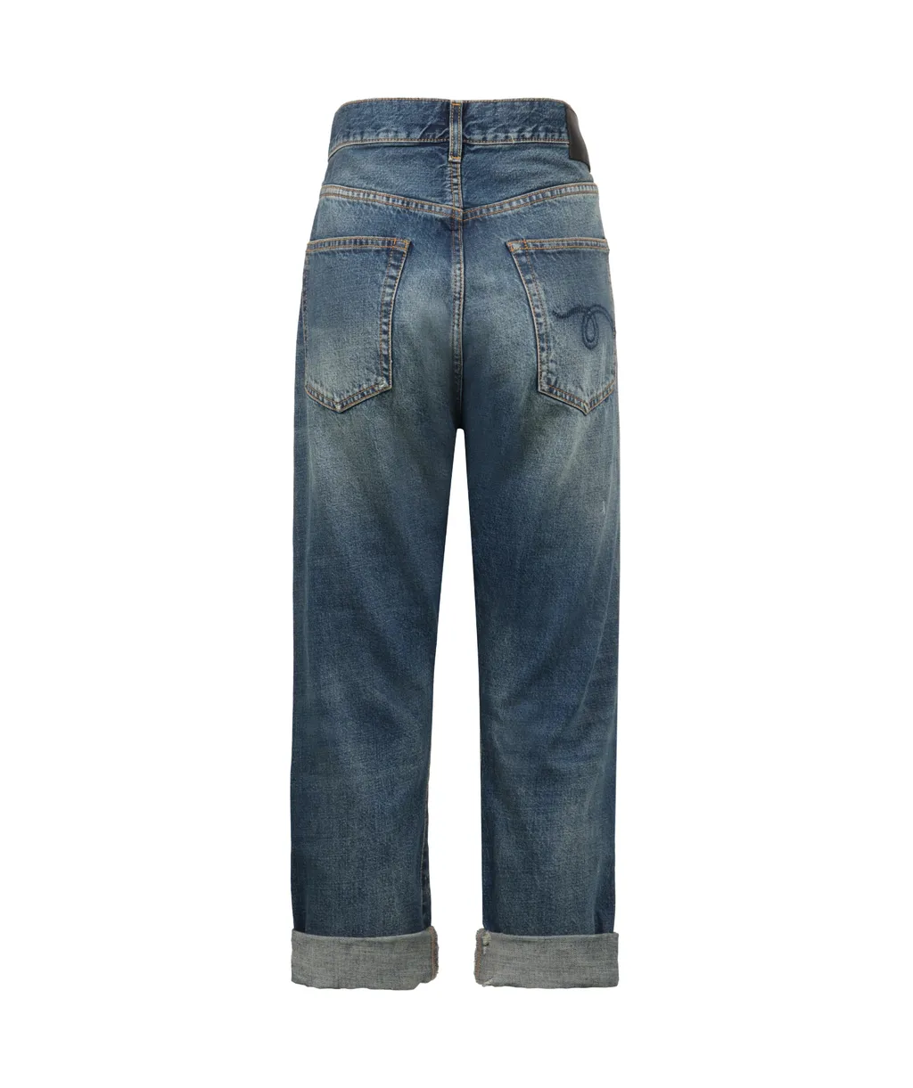 R13 Cropped Distressed Jeans