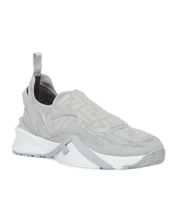 Grey Ff Mesh Running Sneakers