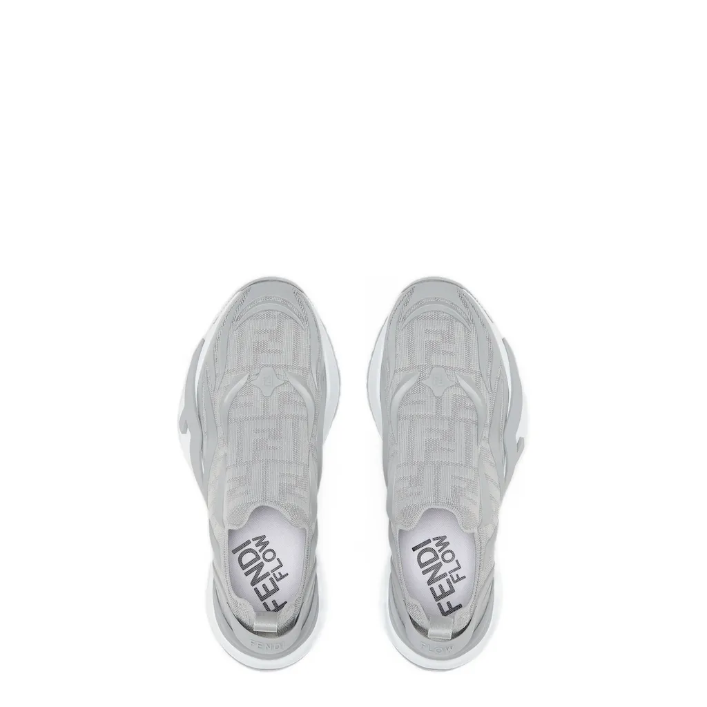 Grey Ff Mesh Running Sneakers