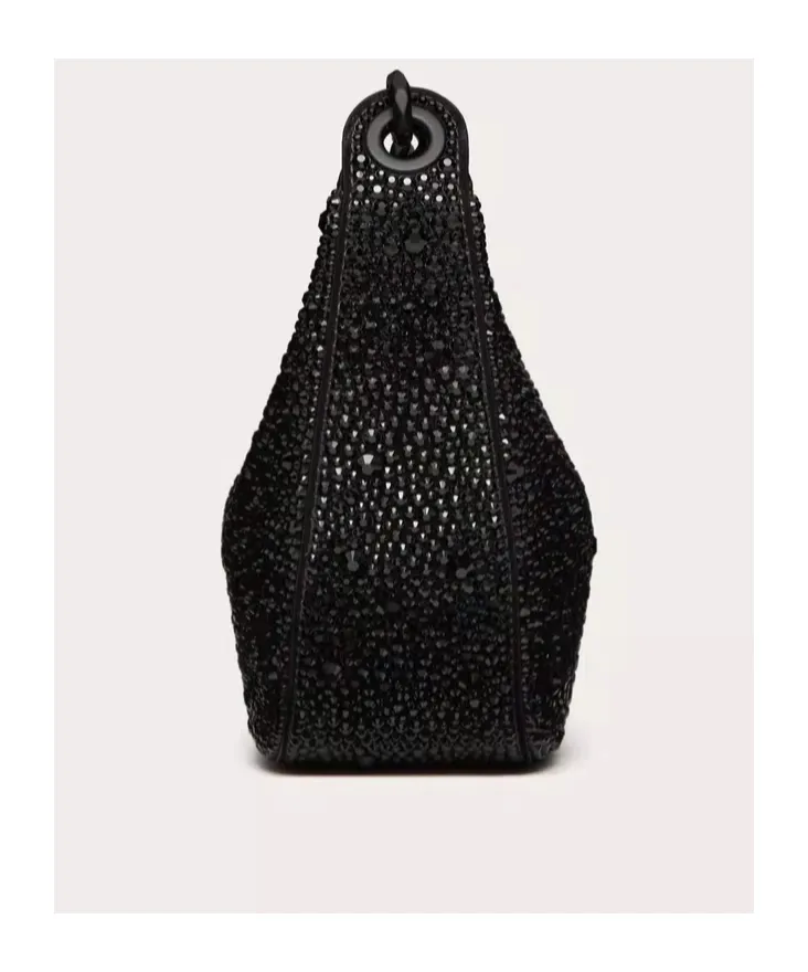 Valentino Mini Vlogo Moon Zip-Up Hobo Bag